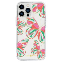 Husa Case Mate Tough Print butterflies Apple iPhone 13 Pro Max, transparent